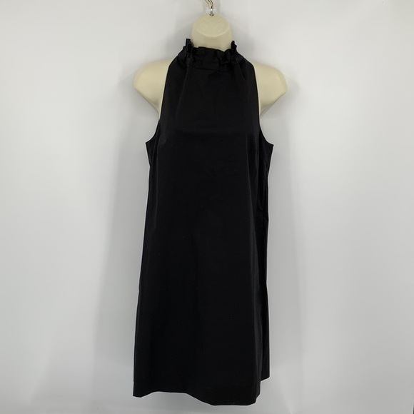 COS a-line sleeveless cotton poplin shift dress halter high neck black new 4 - Picture 1 of 4